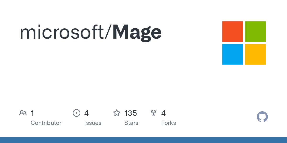 GitHub - microsoft/Mage · GitHub