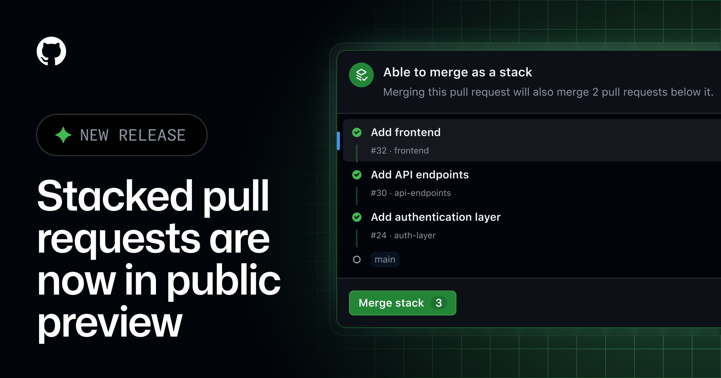 Stacked pull requests are now in public preview