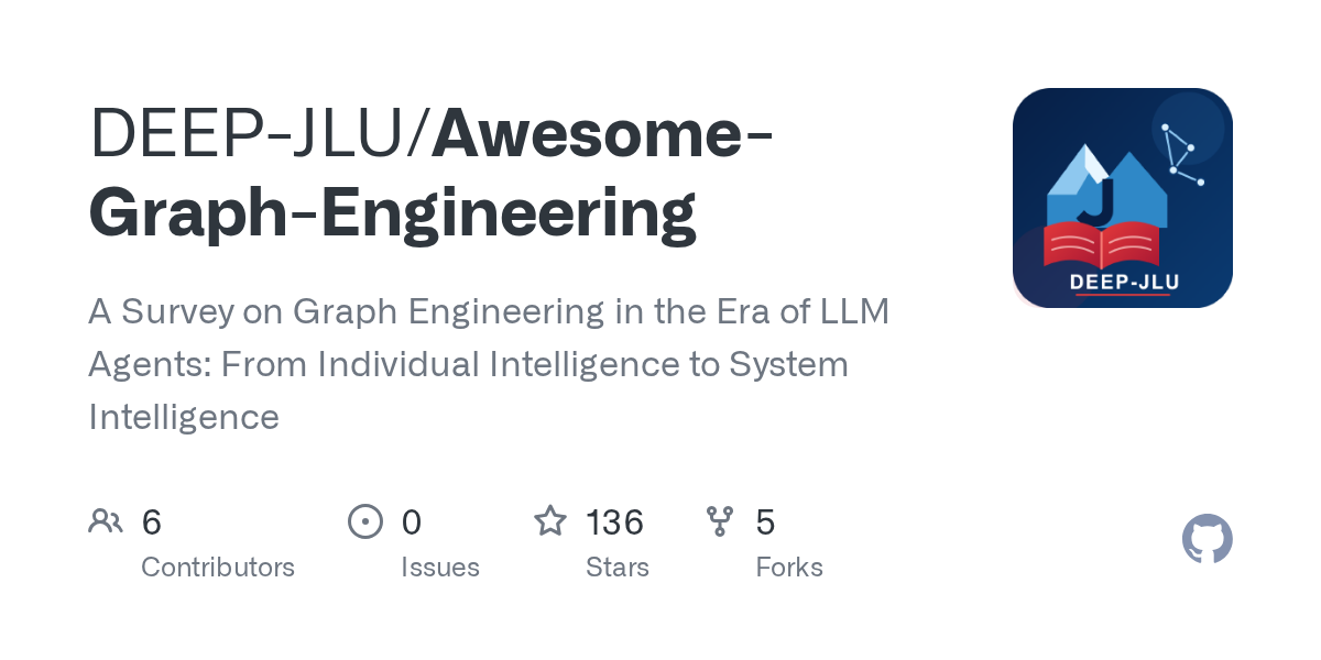 DEEP-JLU/Awesome-Graph-Engineering: A Survey on Graph Engineering in the Era of LLM Agents: From Individual Intelligence to System Intelligence · GitHub